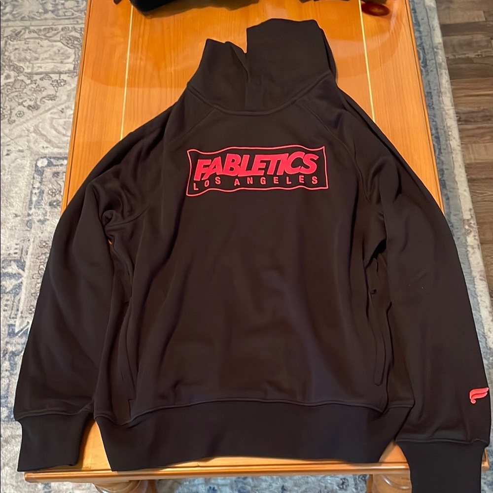 Fabletics Black Sweatshirt with Red Accents